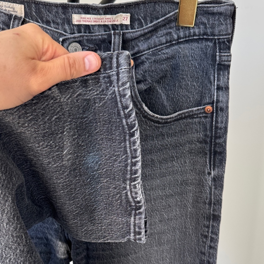 LEVI’S Ribcage Straight Ankle | Grey | Women’s 27 - Picture 5 of 10